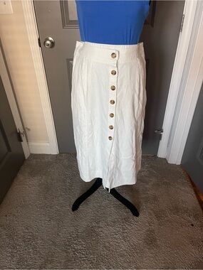 Universal Thread Ivory Button-Down Midi Skirt Size L